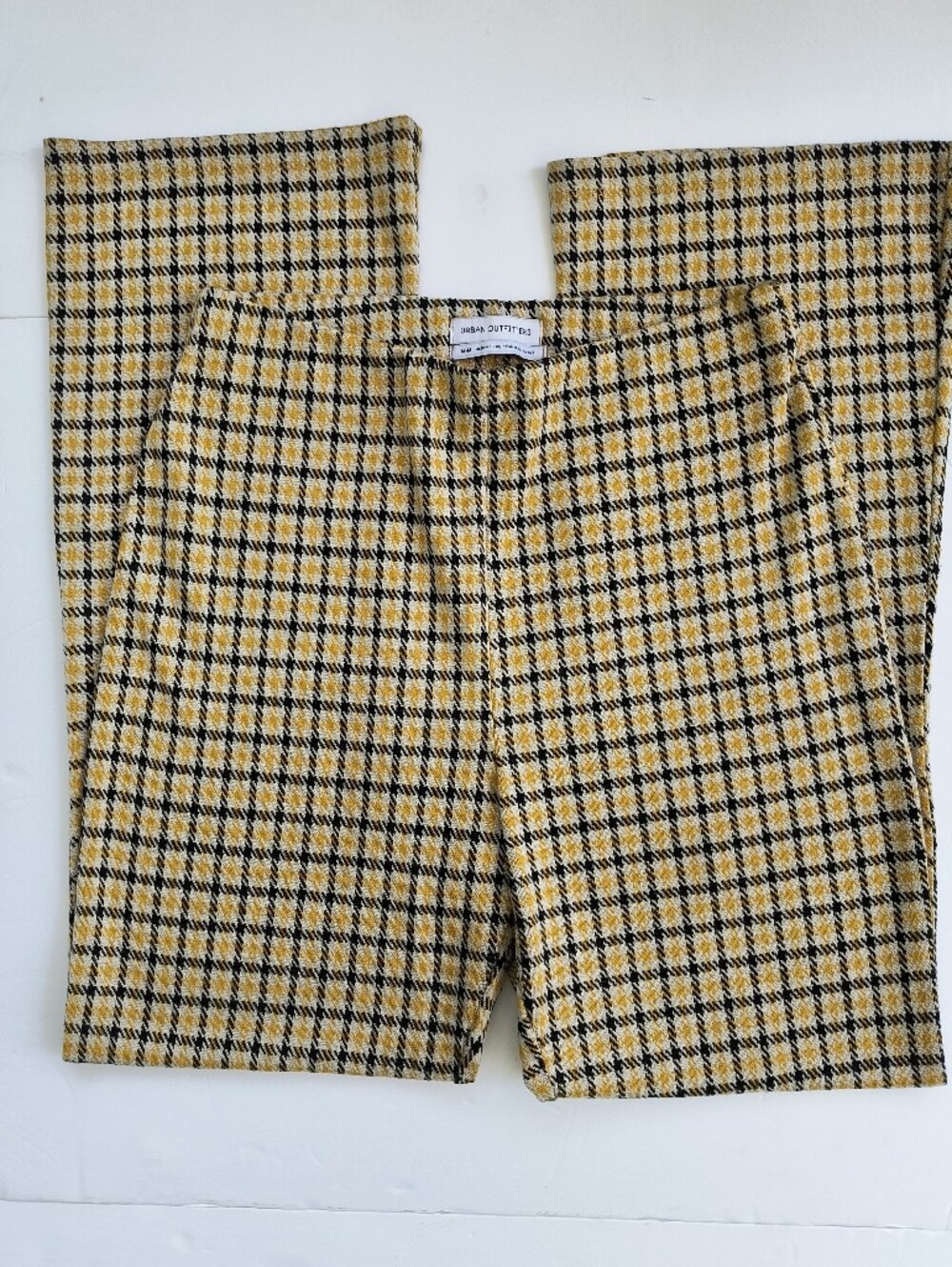 Urban Outfitters Yellow, Black and White Houndstooth, Stretch Pants S-Med Short